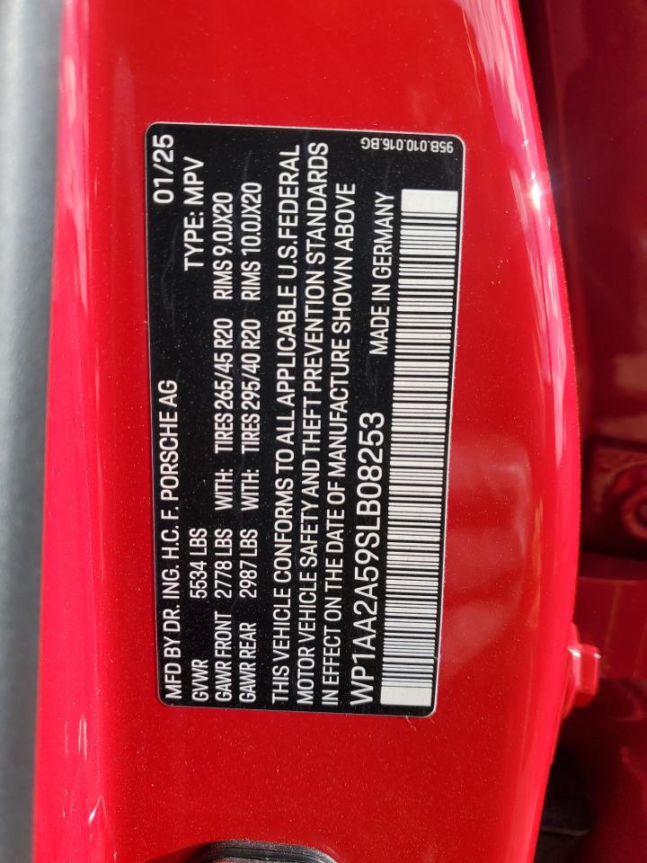 2025 Porsche Macan Base VIN: WP1AA2A59SLB08253 Lot: 89836345