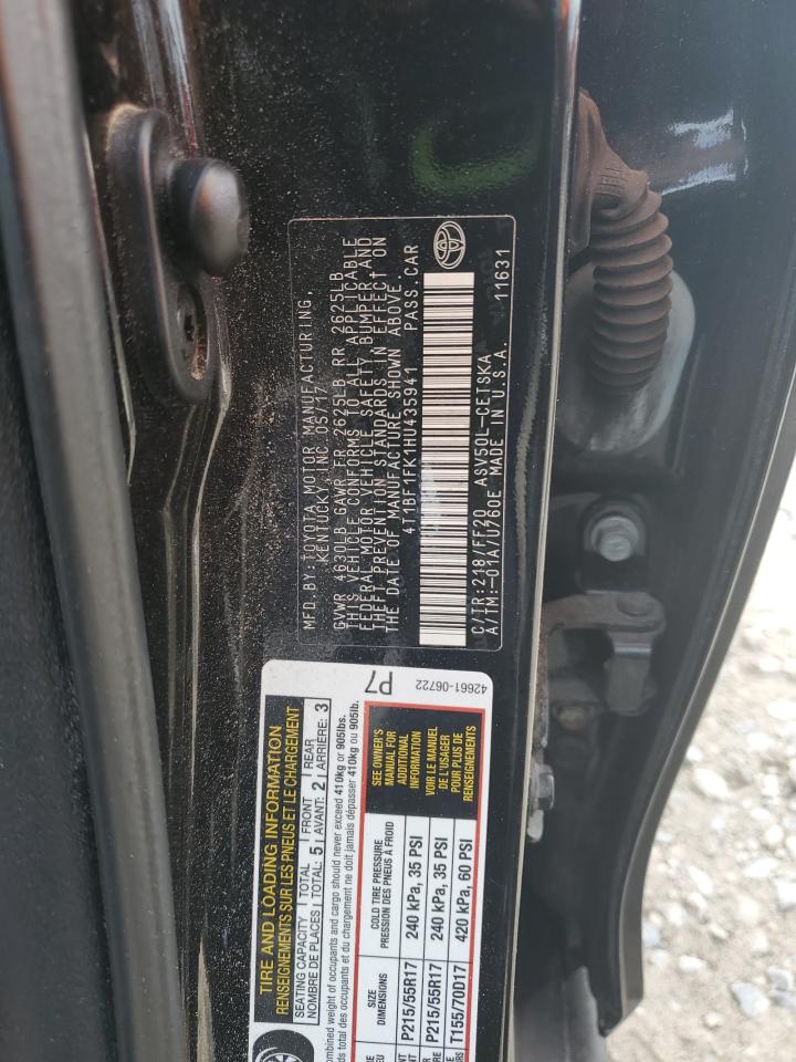 2017 Toyota Camry Le VIN: 4T1BF1FK1HU435941 Lot: 85756705