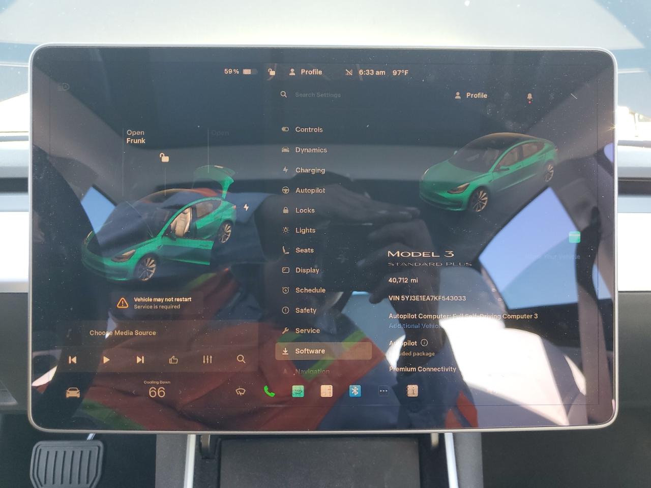 2019 Tesla Model 3 VIN: 5YJ3E1EA7KF543033 Lot: 85744265