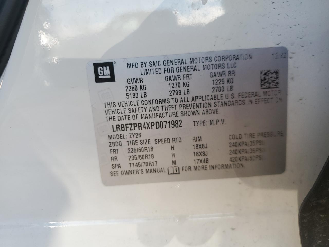 2023 Buick Envision Essence VIN: LRBFZPR4XPD071982 Lot: 82771225