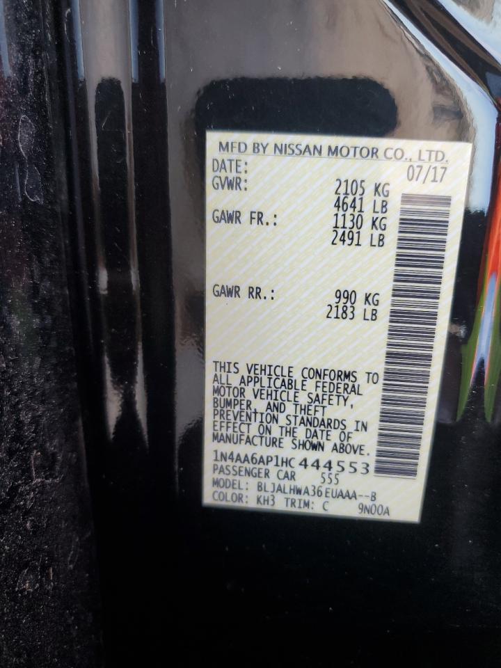 2017 Nissan Maxima 3.5S VIN: 1N4AA6AP1HC444553 Lot: 84723935