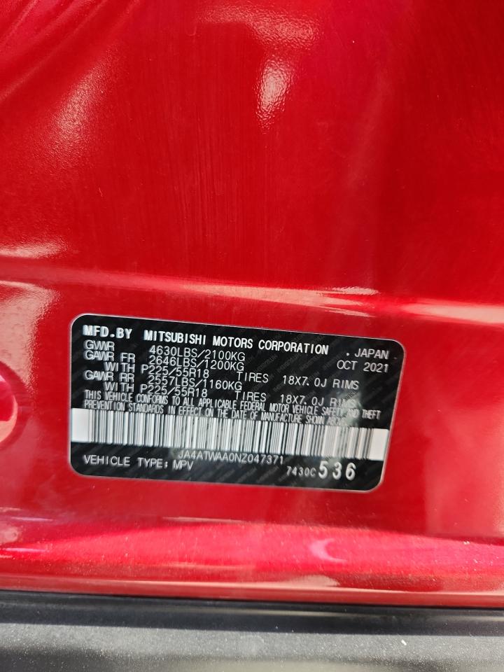 2022 Mitsubishi Eclipse Cross Se VIN: JA4ATWAA0NZ047371 Lot: 85671865