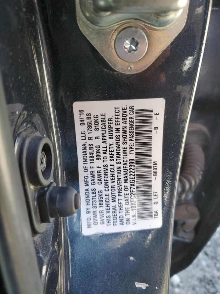 2016 Honda Civic Ex VIN: 19XFC2F7XGE222399 Lot: 81496705