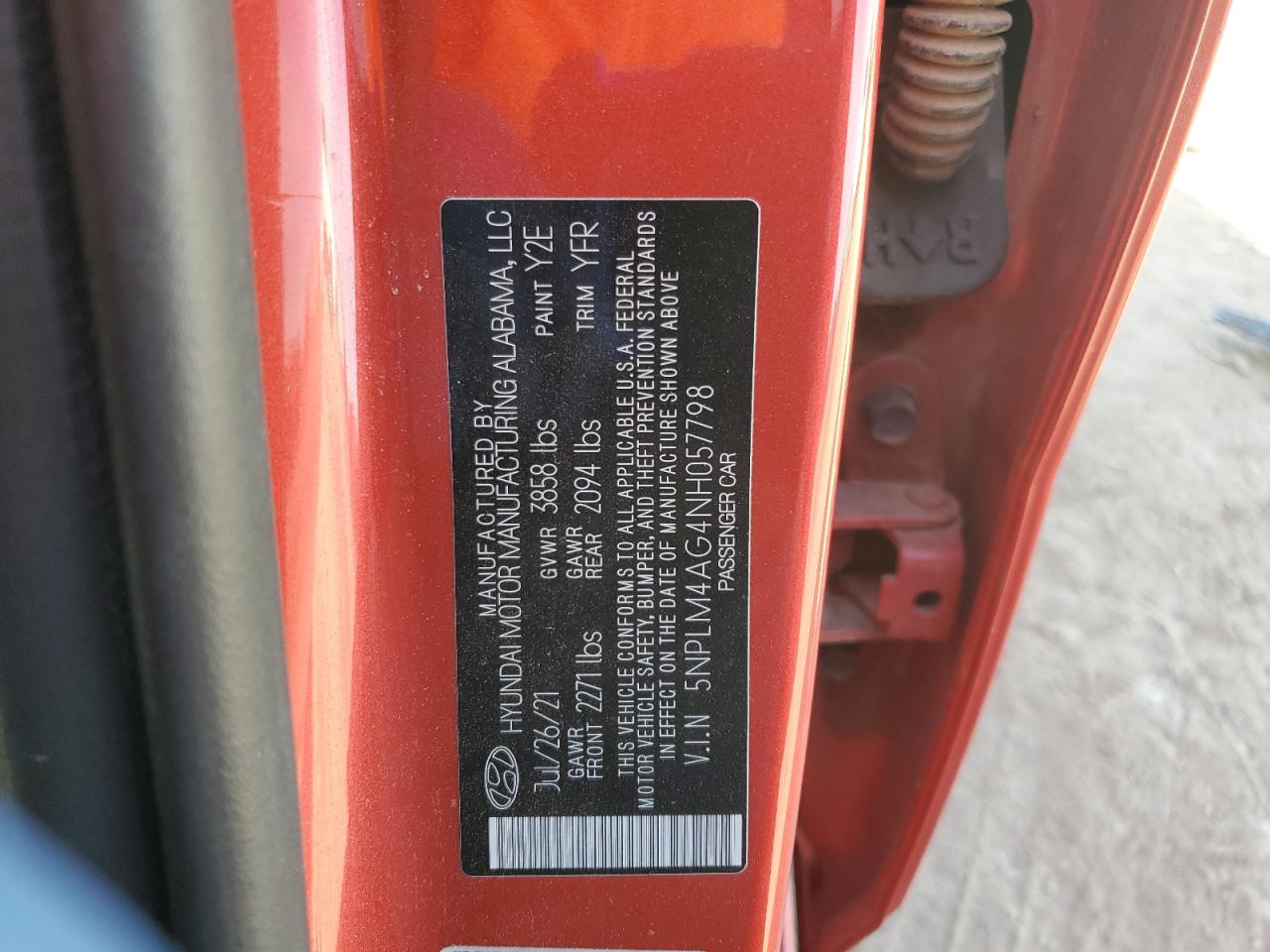 2022 Hyundai Elantra Sel VIN: 5NPLM4AG4NH057798 Lot: 87378115