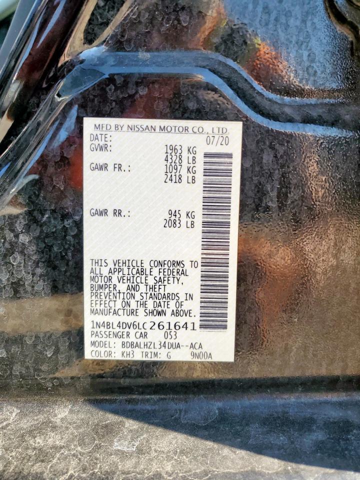 2020 Nissan Altima Sv VIN: 1N4BL4DV6LC261641 Lot: 85767045