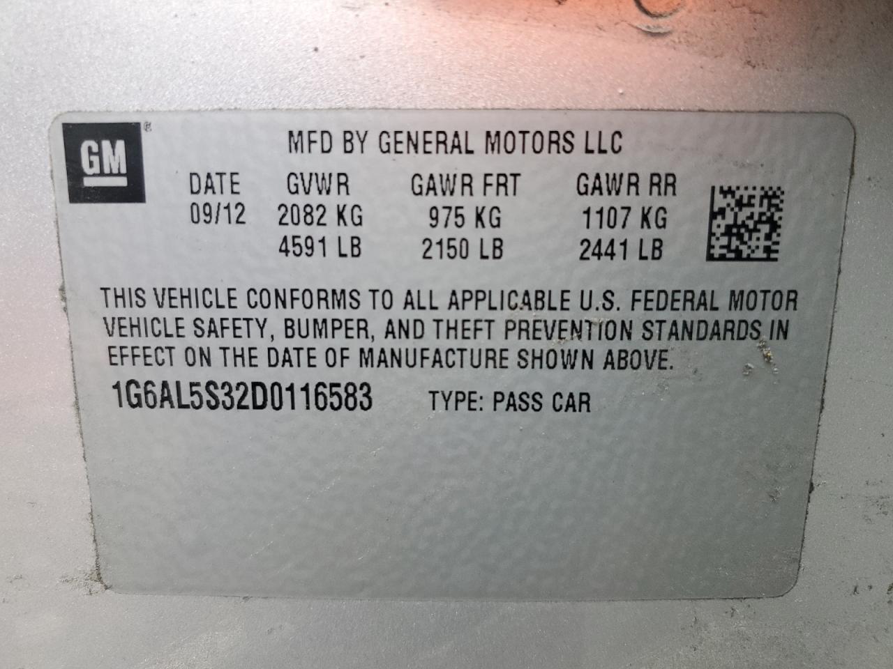 2013 Cadillac Ats Premium VIN: 1G6AL5S32D0116583 Lot: 90346105