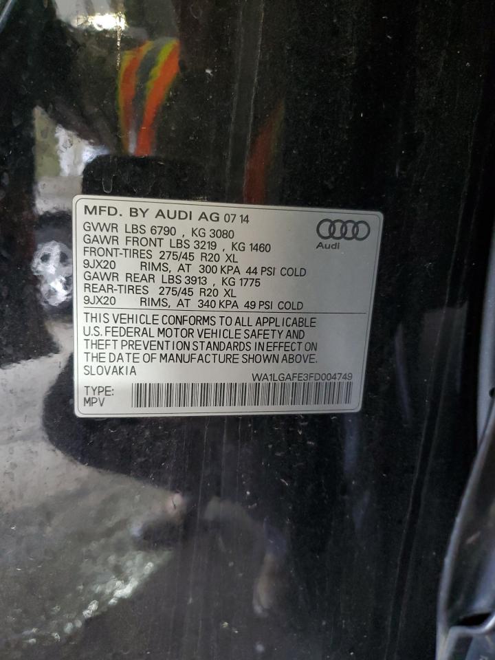 2015 Audi Q7 Premium Plus VIN: WA1LGAFE3FD004749 Lot: 86312875
