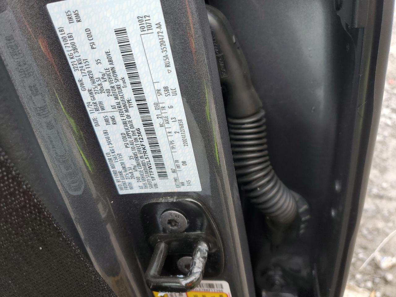 2024 Ford F150 Stx VIN: 1FTFW2L57RKF12366 Lot: 90238115