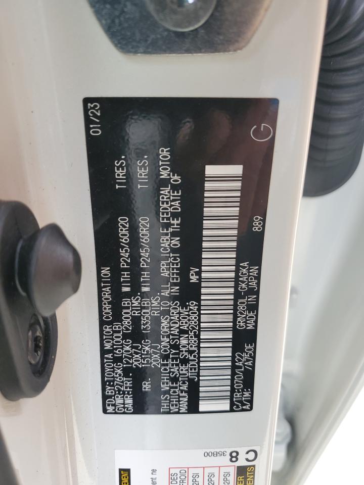 2023 Toyota 4Runner Limited VIN: JTEDU5JR8P5288049 Lot: 86091245