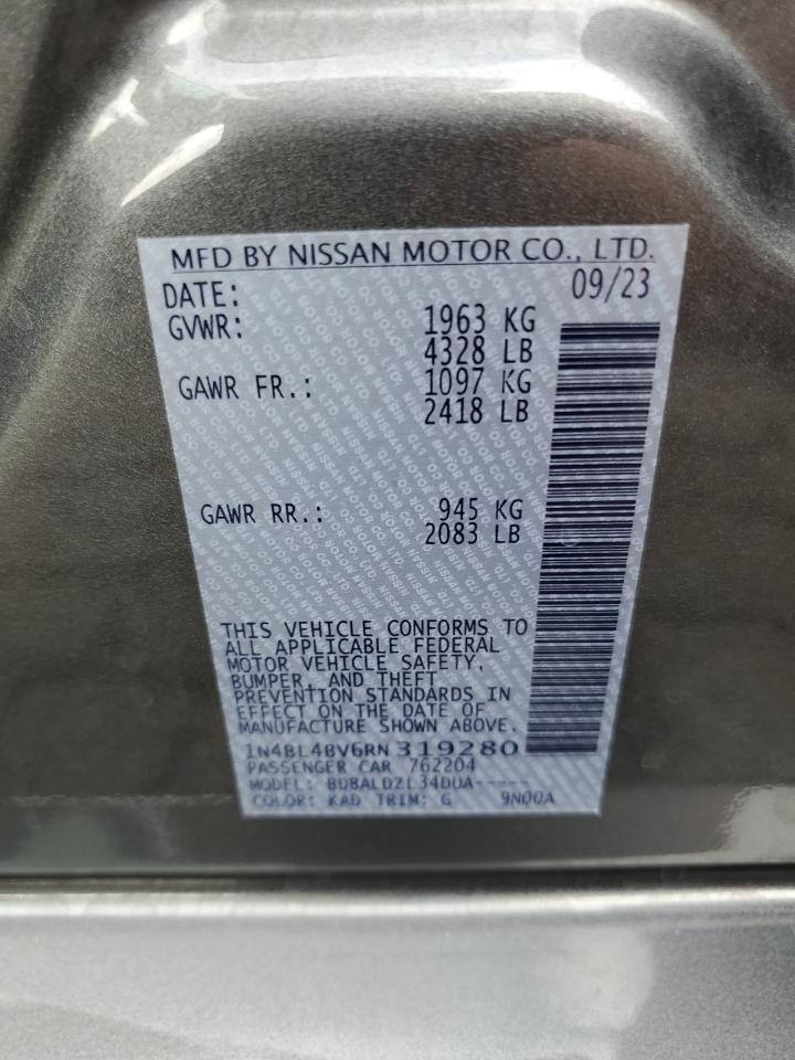 2024 Nissan Altima S VIN: 1N4BL4BV6RN319280 Lot: 86065345