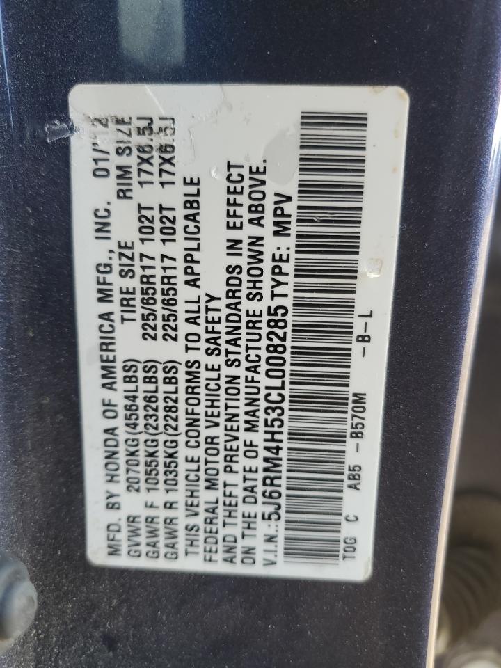 2012 Honda Cr-V Ex VIN: 5J6RM4H53CL008285 Lot: 89848175