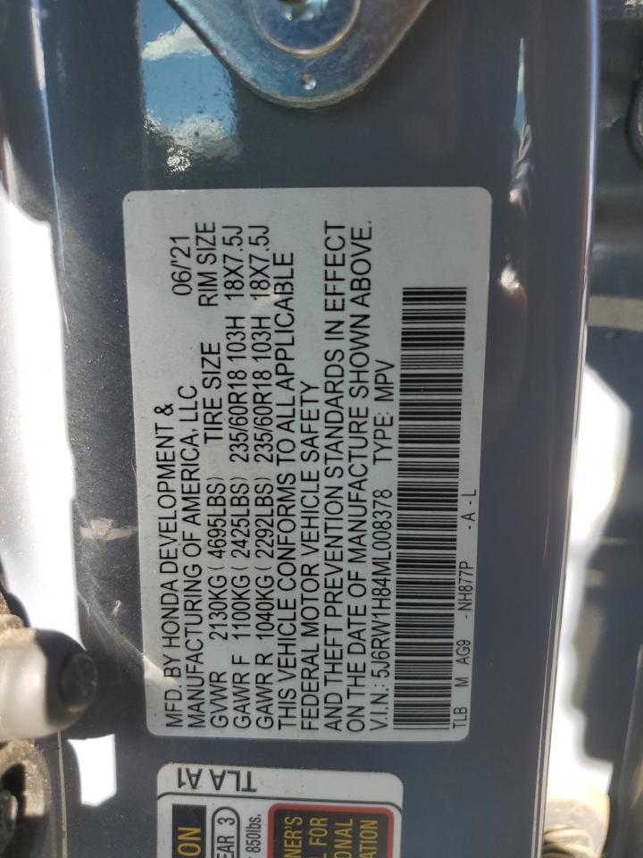 2021 Honda Cr-V Exl VIN: 5J6RW1H84ML008378 Lot: 90642135