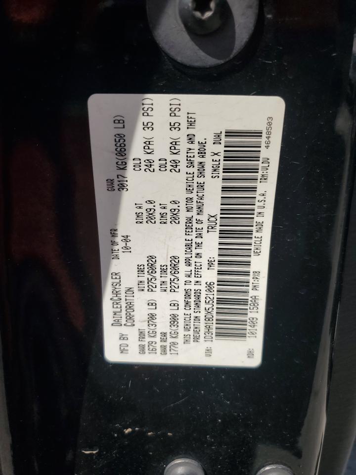 2005 Dodge Ram 1500 St VIN: 1D3HA18DX5J521006 Lot: 84791675