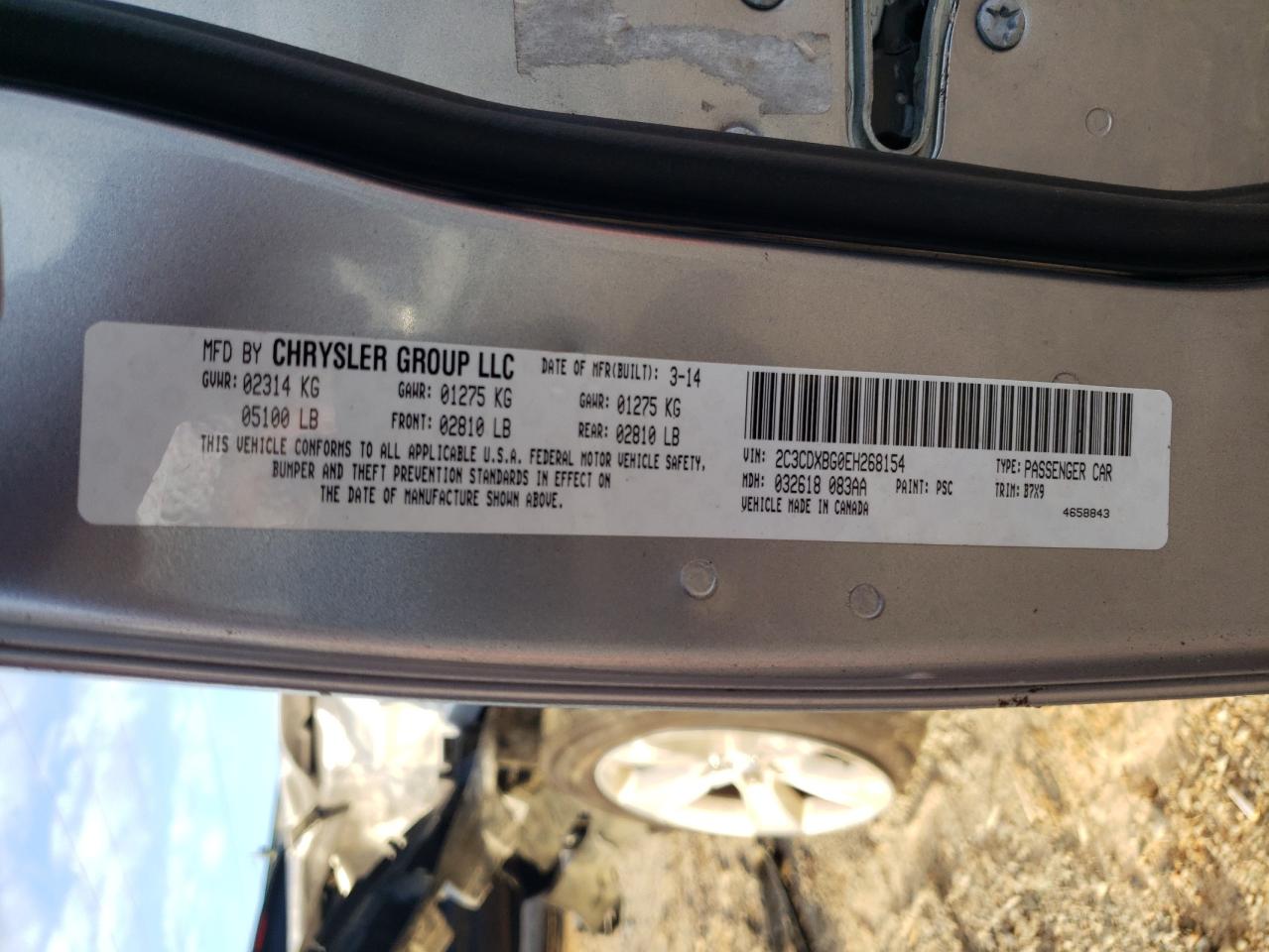 2014 Dodge Charger Se VIN: 2C3CDXBG0EH268154 Lot: 81997625