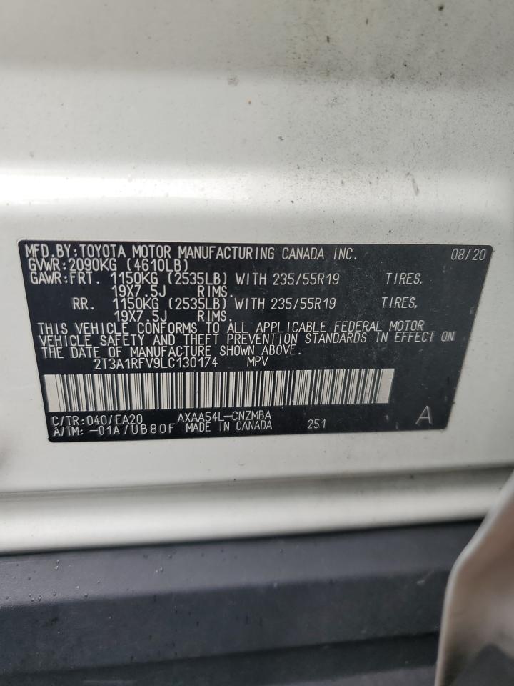 2020 Toyota Rav4 Xle Premium VIN: 2T3A1RFV9LC130174 Lot: 86096595