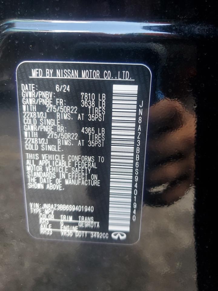 2025 Infiniti Qx80 Luxe VIN: JN8AZ3BB6S9401940 Lot: 81893245