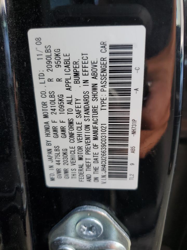 2009 Acura Tsx VIN: JH4CU26639C031021 Lot: 86603025