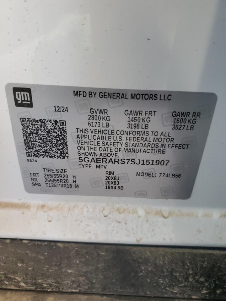 2025 Buick Enclave Preferred VIN: 5GAERARS7SJ151907 Lot: 86613185