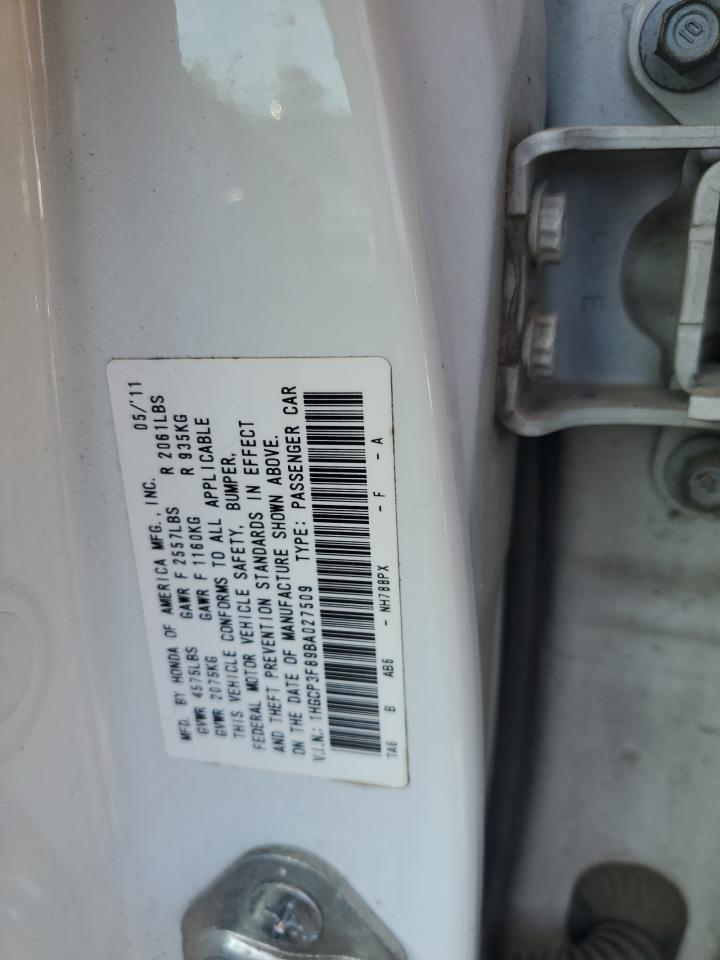 2011 Honda Accord Exl VIN: 1HGCP3F89BA027509 Lot: 84746995