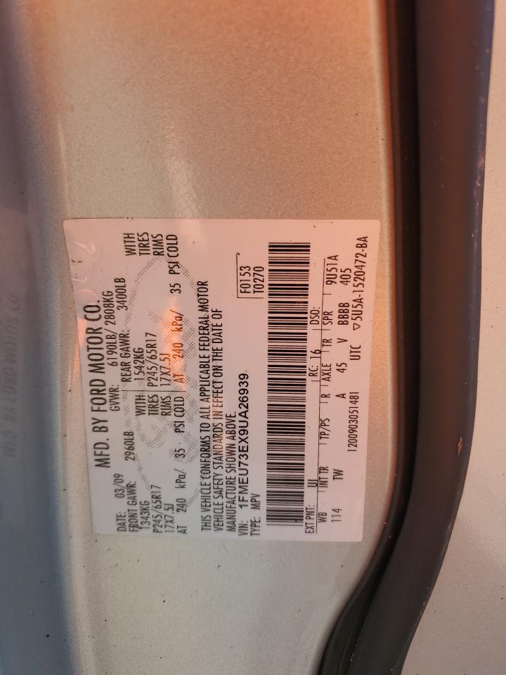 2009 Ford Explorer Xlt VIN: 1FMEU73EX9UA26939 Lot: 87091395