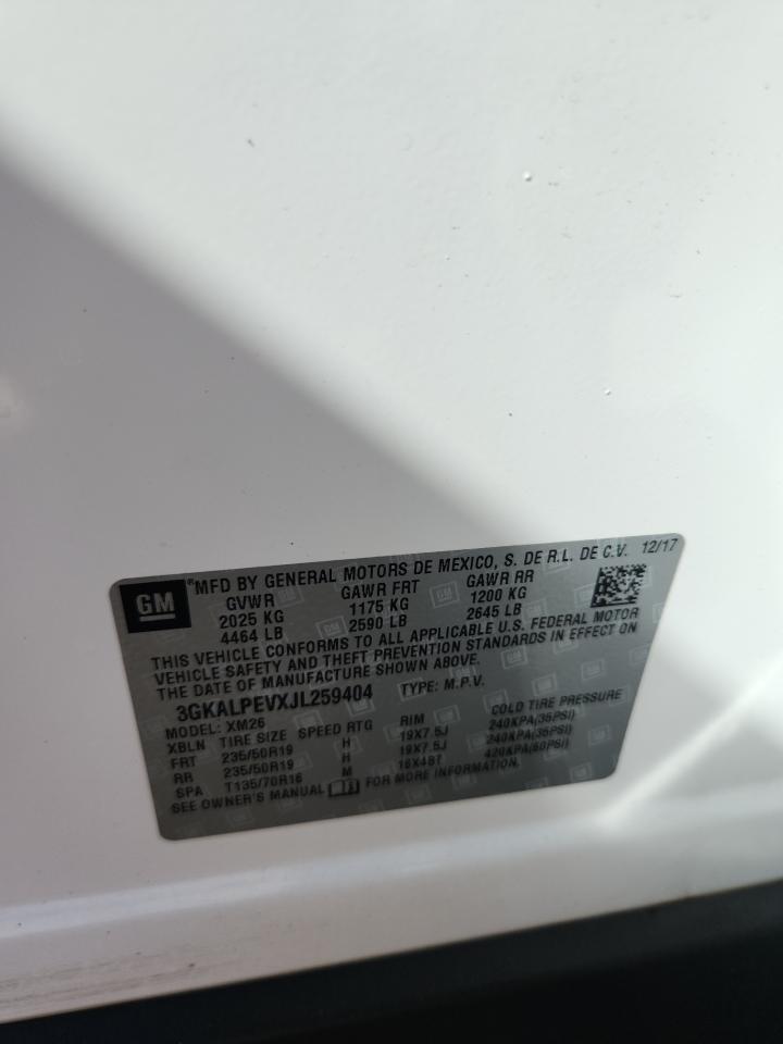 2018 GMC Terrain Slt VIN: 3GKALPEVXJL259404 Lot: 85884785