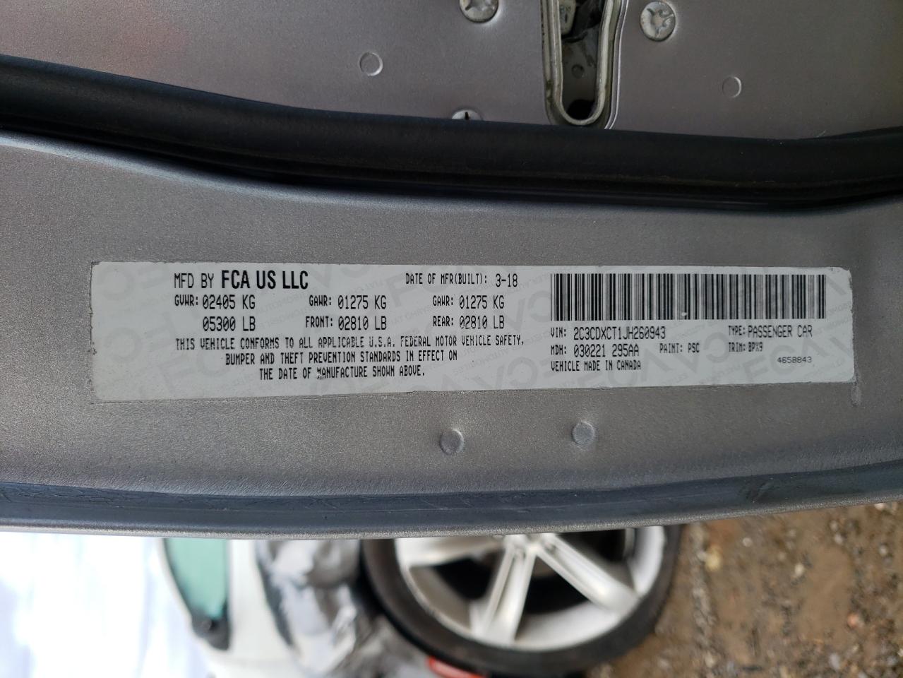 2018 Dodge Charger R/T VIN: 2C3CDXCT1JH260943 Lot: 86317455