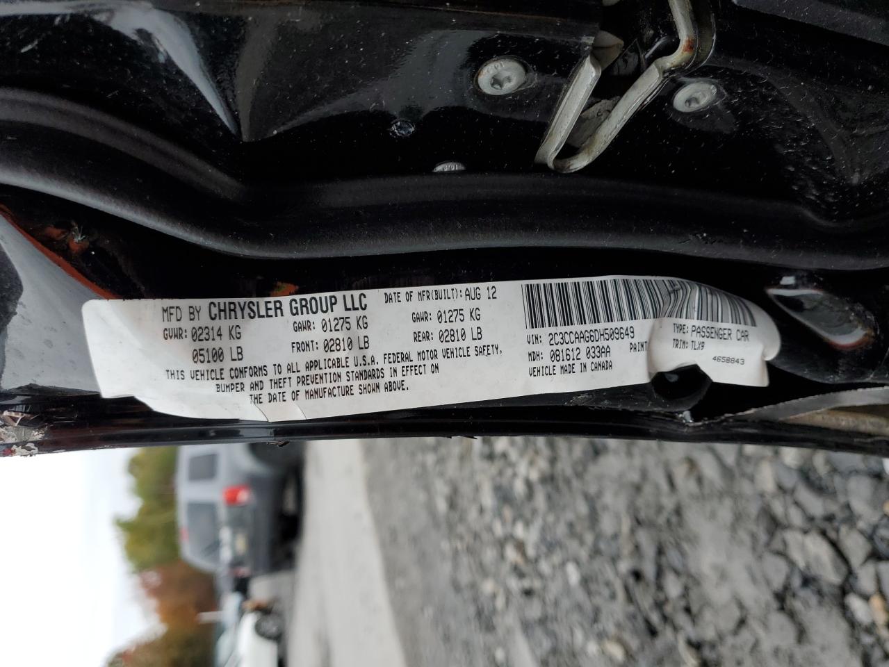 2013 Chrysler 300 VIN: 2C3CCAAG6DH509649 Lot: 86323515