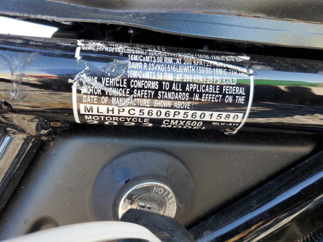 2023 Honda Cmx500 VIN: MLHPC5606P5601580 Lot: 89705965