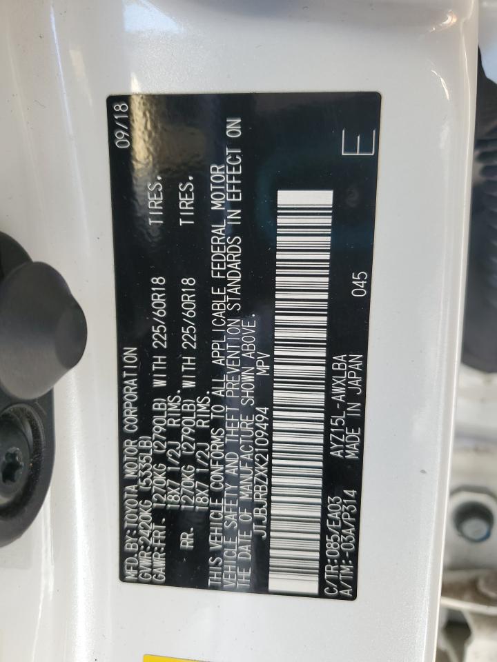 2019 Lexus Nx 300H VIN: JTJBJRBZXK2109494 Lot: 84617395