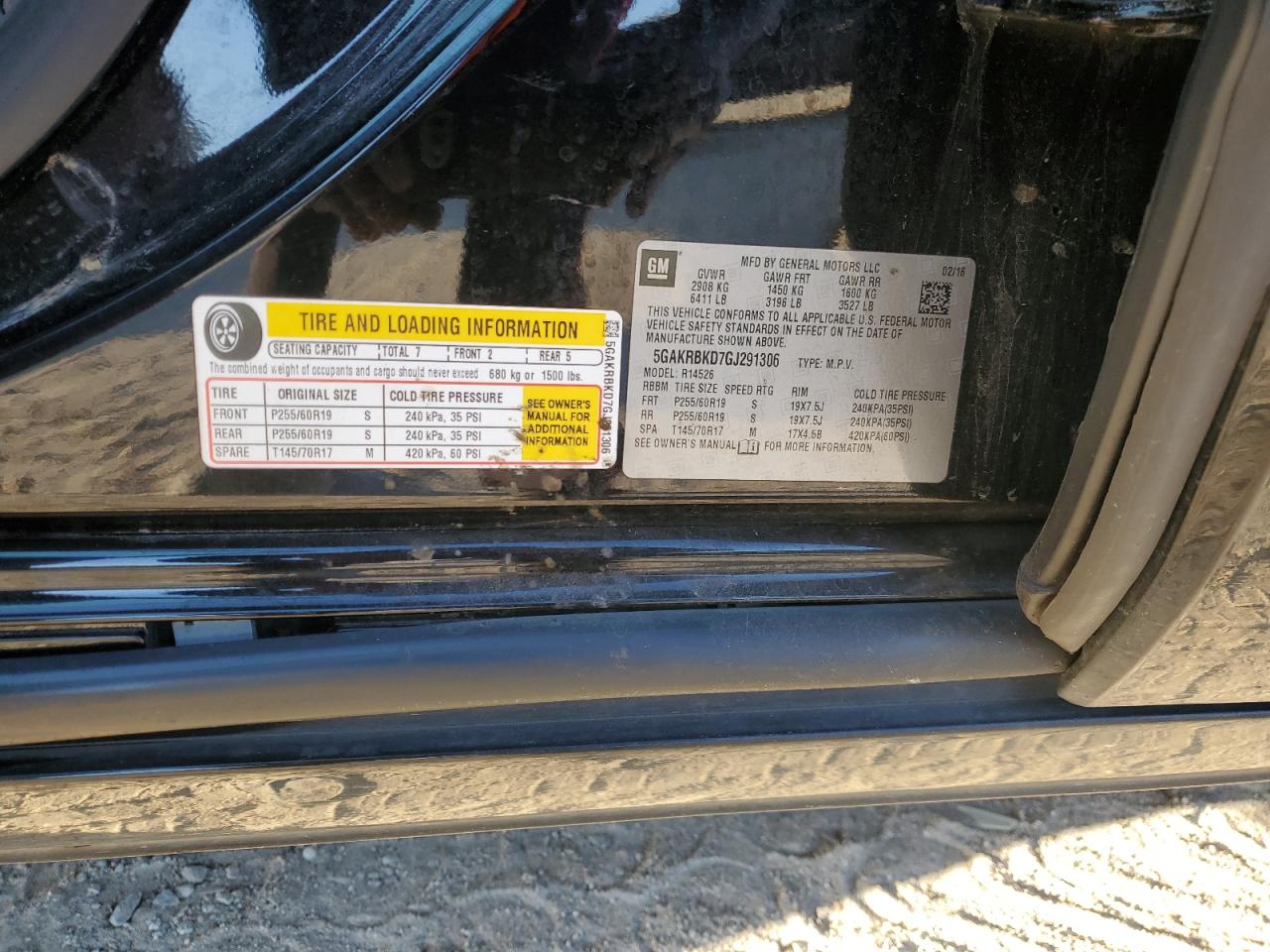 2016 Buick Enclave VIN: 5GAKRBKD7GJ291306 Lot: 85930115