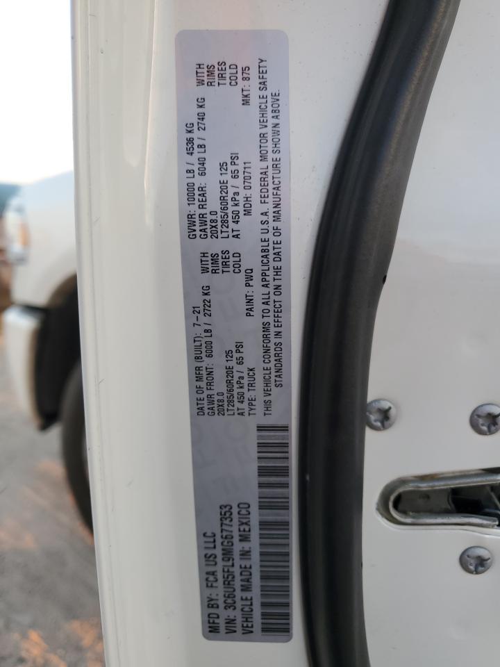 2021 Ram 2500 Laramie VIN: 3C6UR5FL9MG677353 Lot: 86779395