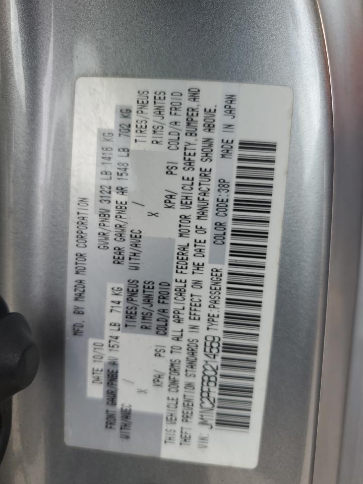 2011 Mazda Mx-5 Miata VIN: JM1NC2PF6B0214559 Lot: 86305435