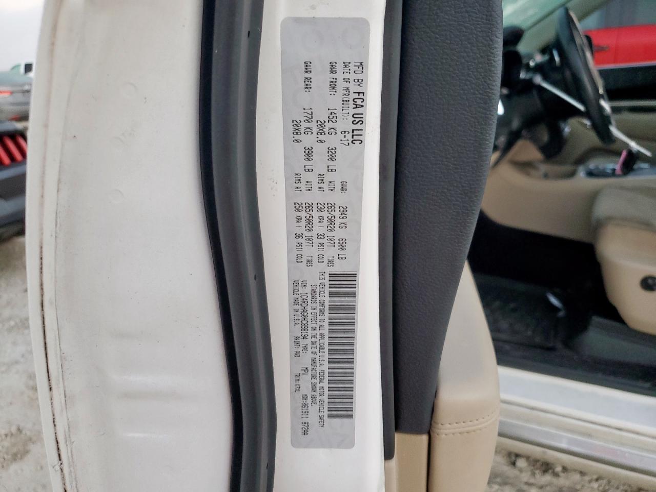 2017 Dodge Durango Sxt VIN: 1C4RDHAG0HC898194 Lot: 89827015