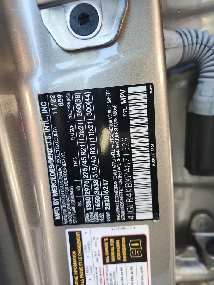 2023 Mercedes-Benz Gle 350 4Matic VIN: 4JGFB4KBXPA871529 Lot: 83796695