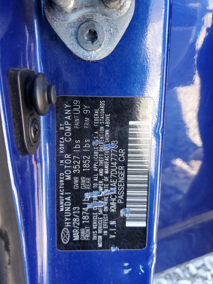 2013 Hyundai Accent Gls VIN: KMHCT4AE7DU477783 Lot: 84804275