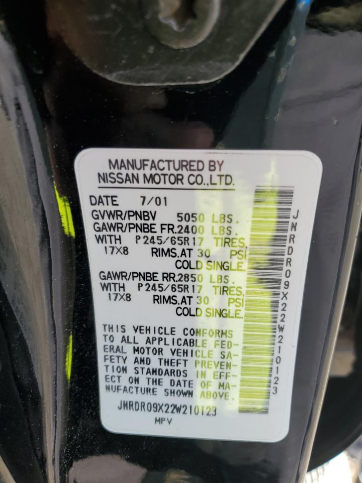 2002 Infiniti Qx4 VIN: JNRDR09X22W210123 Lot: 84882165