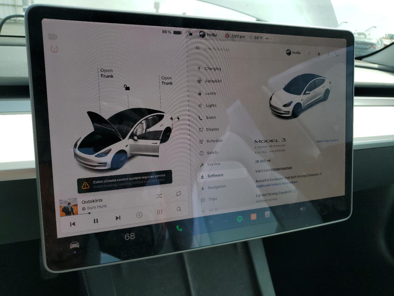 2021 Tesla Model 3 VIN: 5YJ3E1EB8MF999389 Lot: 89869385