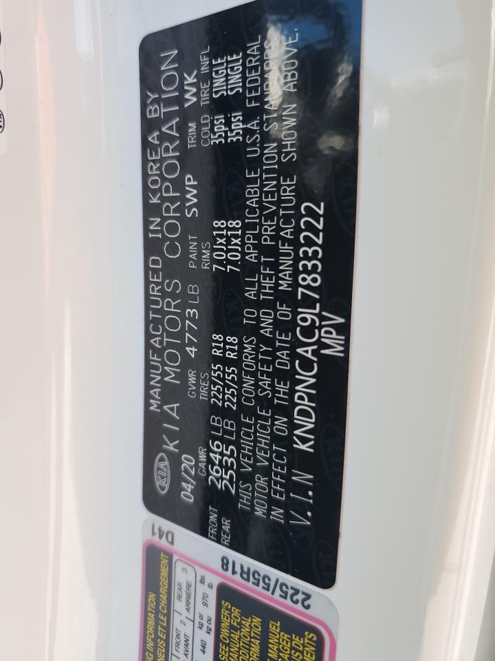 2020 Kia Sportage Ex VIN: KNDPNCAC9L7833222 Lot: 86276125