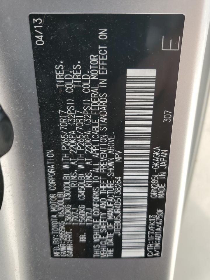 2013 Toyota 4Runner Sr5 VIN: JTEBU5JR4D5138264 Lot: 82392435