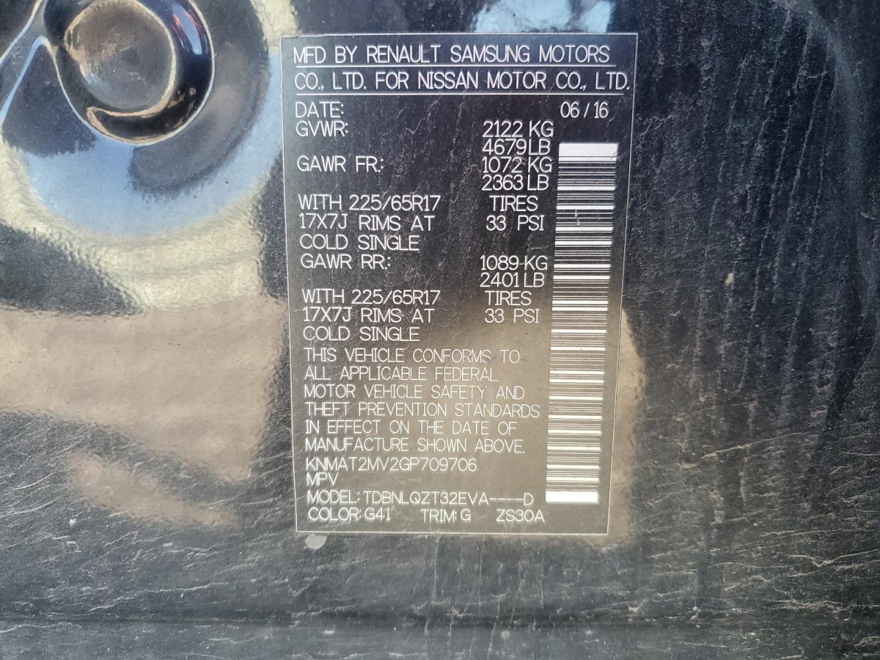 2016 Nissan Rogue S VIN: KNMAT2MV2GP709706 Lot: 82069725