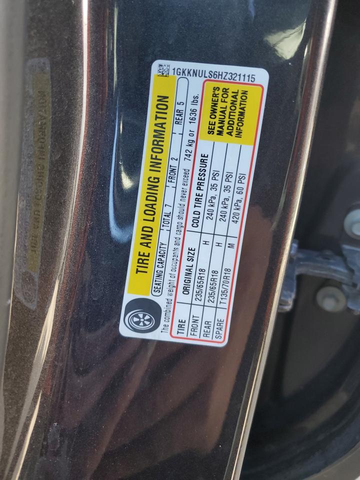 2017 GMC Acadia Slt-1 VIN: 1GKKNULS6HZ321115 Lot: 85714635