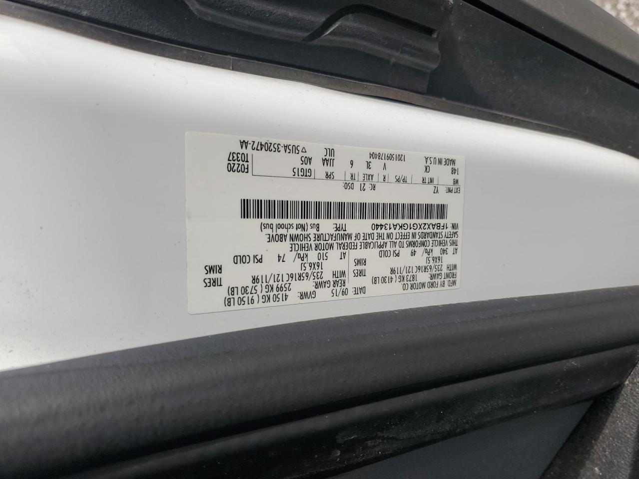 2016 Ford Transit 350 Wagon VIN: 1FBAX2XG1GKA13440 Lot: 85710865