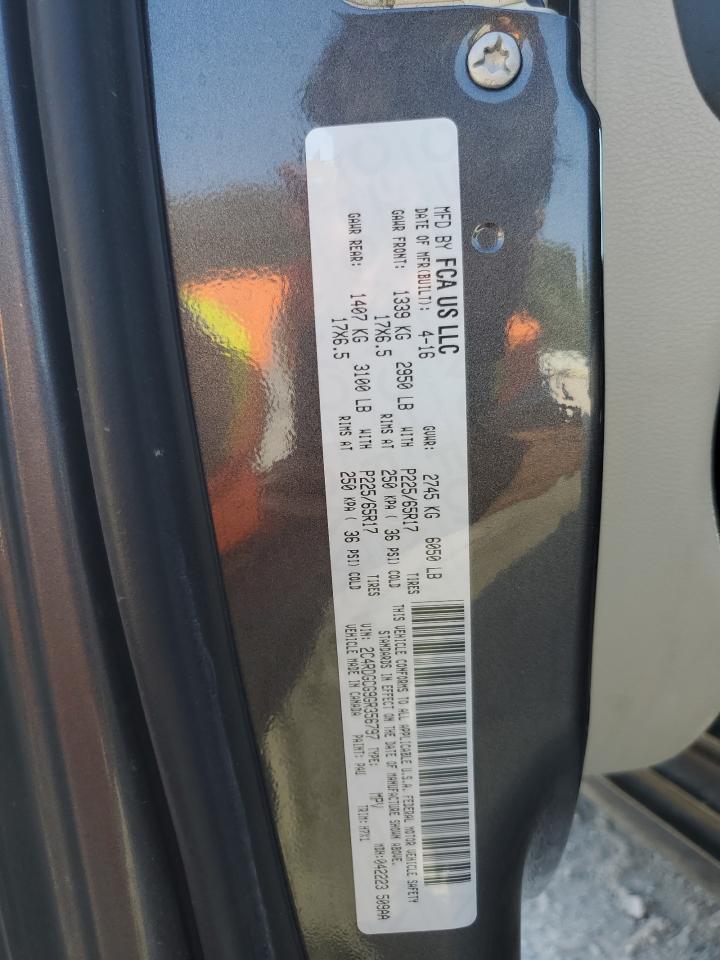 2016 Dodge Grand Caravan Sxt VIN: 2C4RDGCG9GR356797 Lot: 81976375