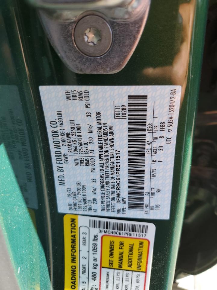 2023 Ford Bronco Sport Outer Banks VIN: 3FMCR9C61PRE11517 Lot: 82480535