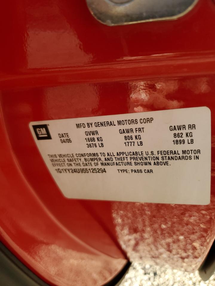 2005 Chevrolet Corvette VIN: 1G1YY24U955125294 Lot: 86822465