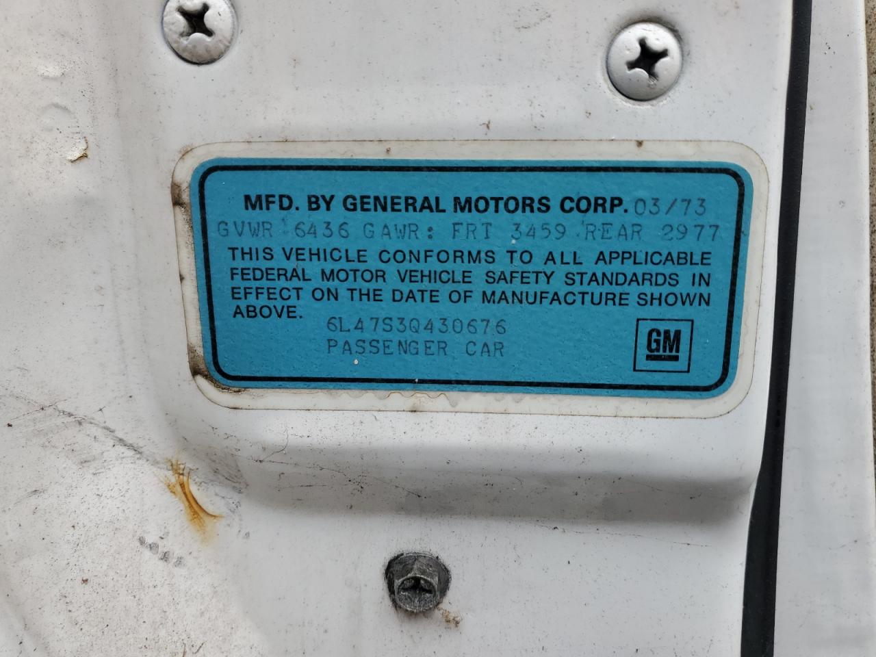 1973 Cadillac Eldorado VIN: 6L47S3Q430676 Lot: 90206205