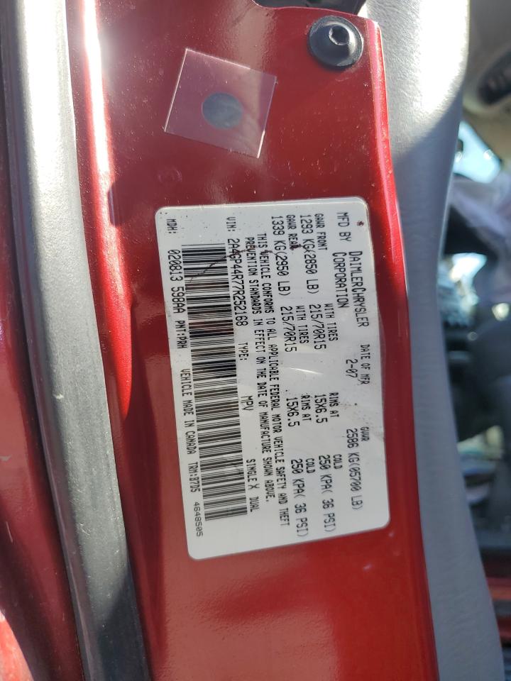 2007 Chrysler Town & Country Lx VIN: 2A4GP44R77R252168 Lot: 86338305