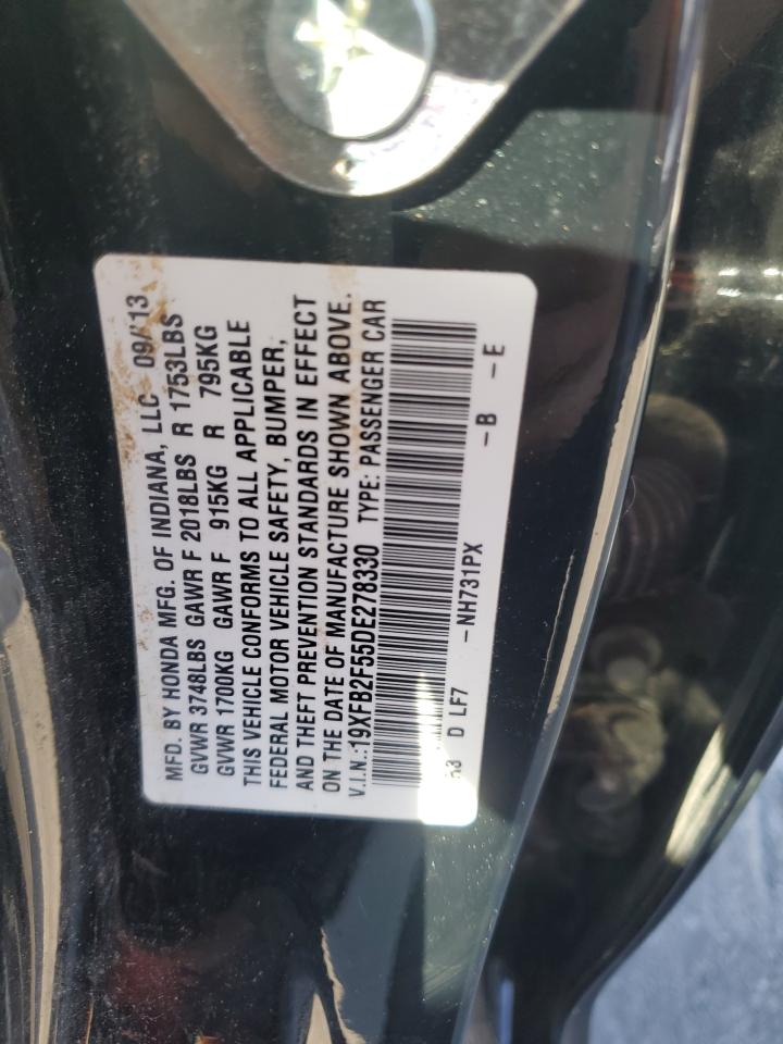 2013 Honda Civic Lx VIN: 19XFB2F55DE278330 Lot: 86698355