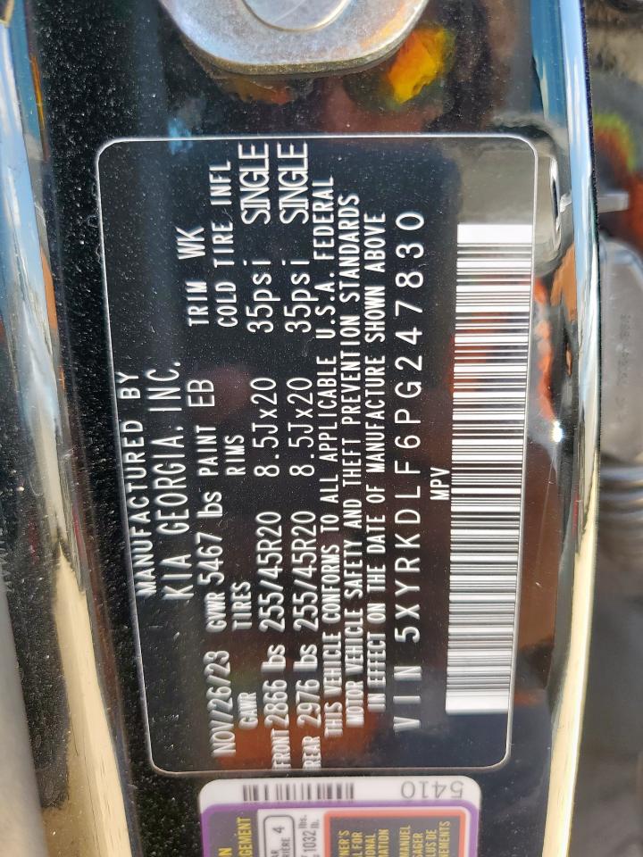 2023 Kia Sorento Sx VIN: 5XYRKDLF6PG247830 Lot: 86242685