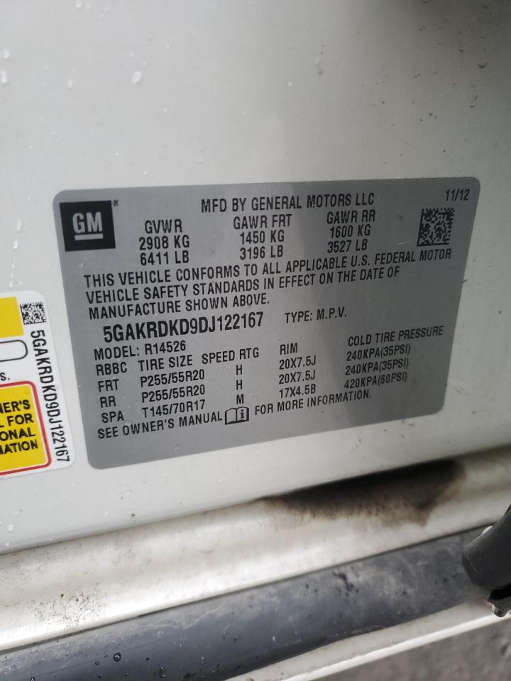 2013 Buick Enclave VIN: 5GAKRDKD9DJ122167 Lot: 82761785